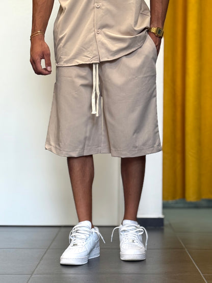 COORDINATO ESTIVO Camicia + Bermuda BEIGE