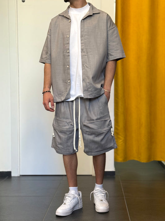 COMPLETO CARGO Denim Grigio
