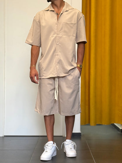 COORDINATO ESTIVO Camicia + Bermuda BEIGE
