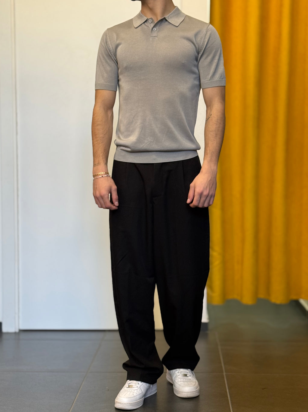 POLO 2 Bottoni Slim Fit GRIGIO