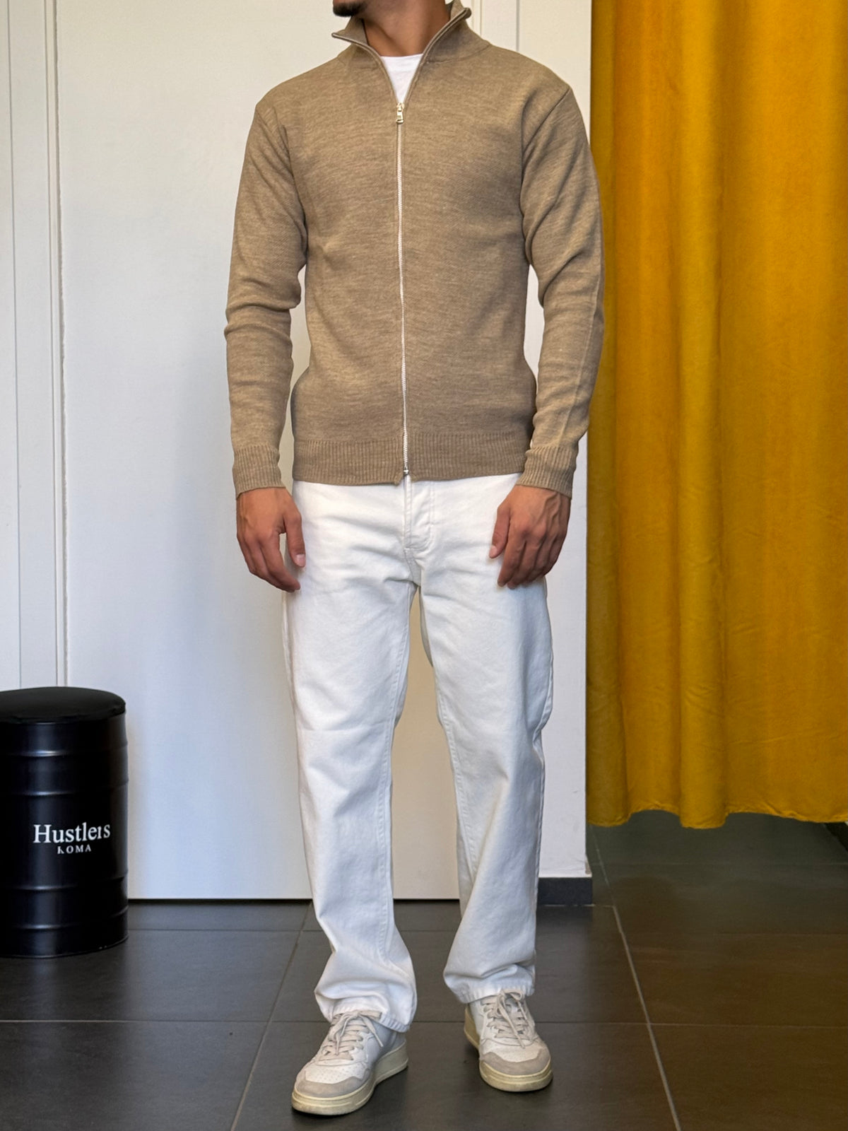 MAGLIONE Full Zip BEIGE