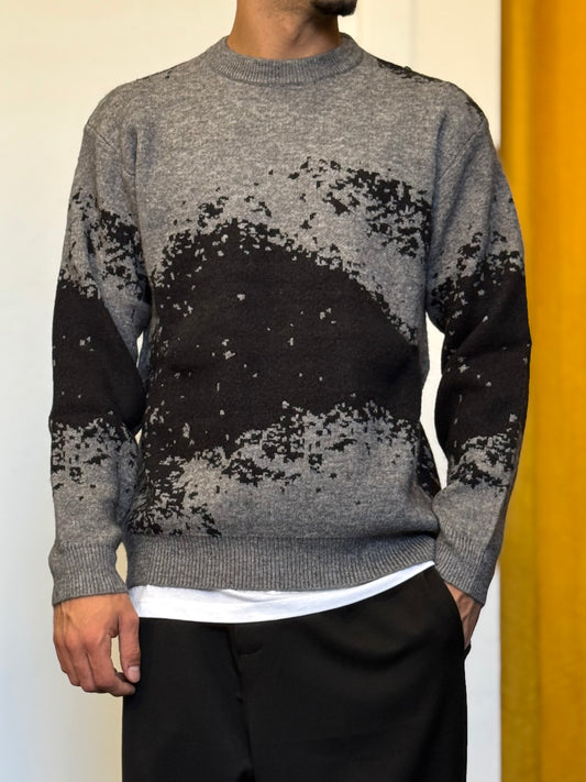 MAGLIONE Fantasia GRIGIO/NERO