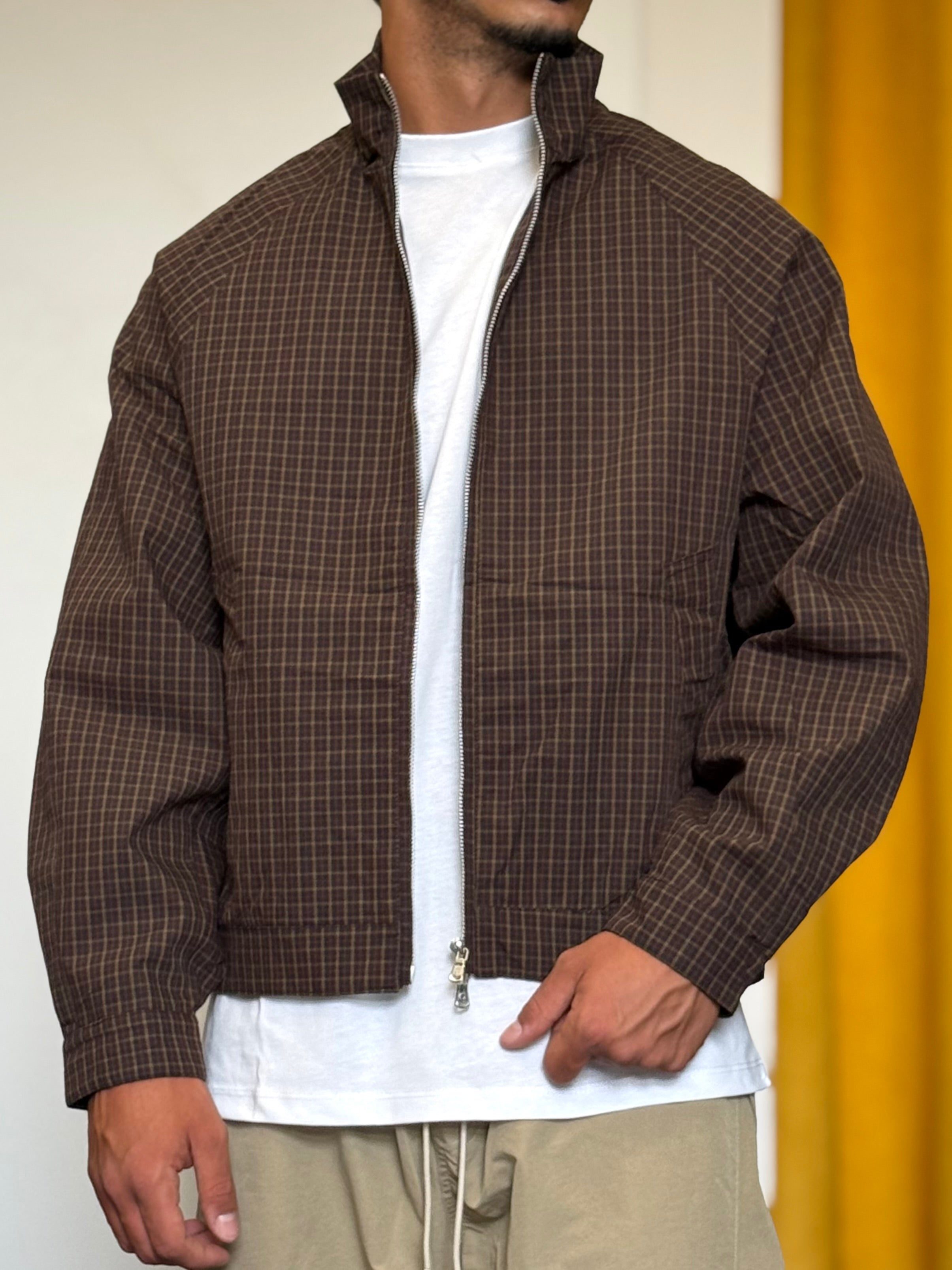 GIACCA Cropped Fit Quadri MARRONE