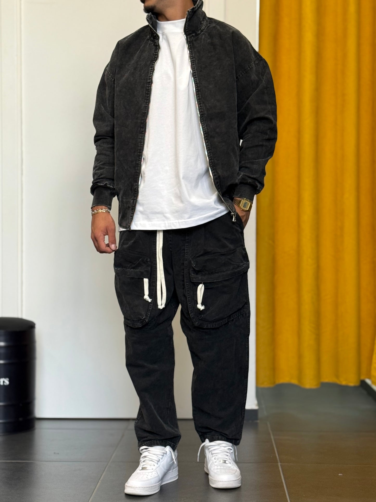 GIACCA Zip SLAVATO NERO