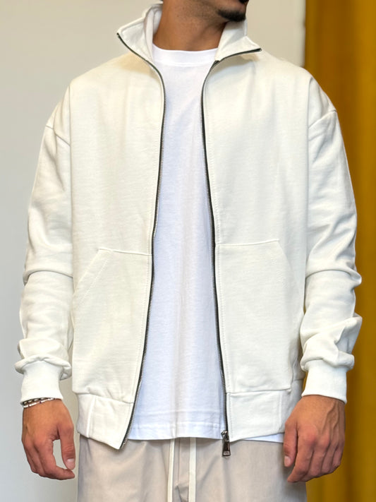 FELPA ZIP Cotone BIANCO