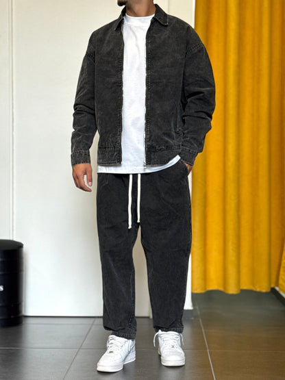 GIACCA CASUAL Zip SLAVATO NERO