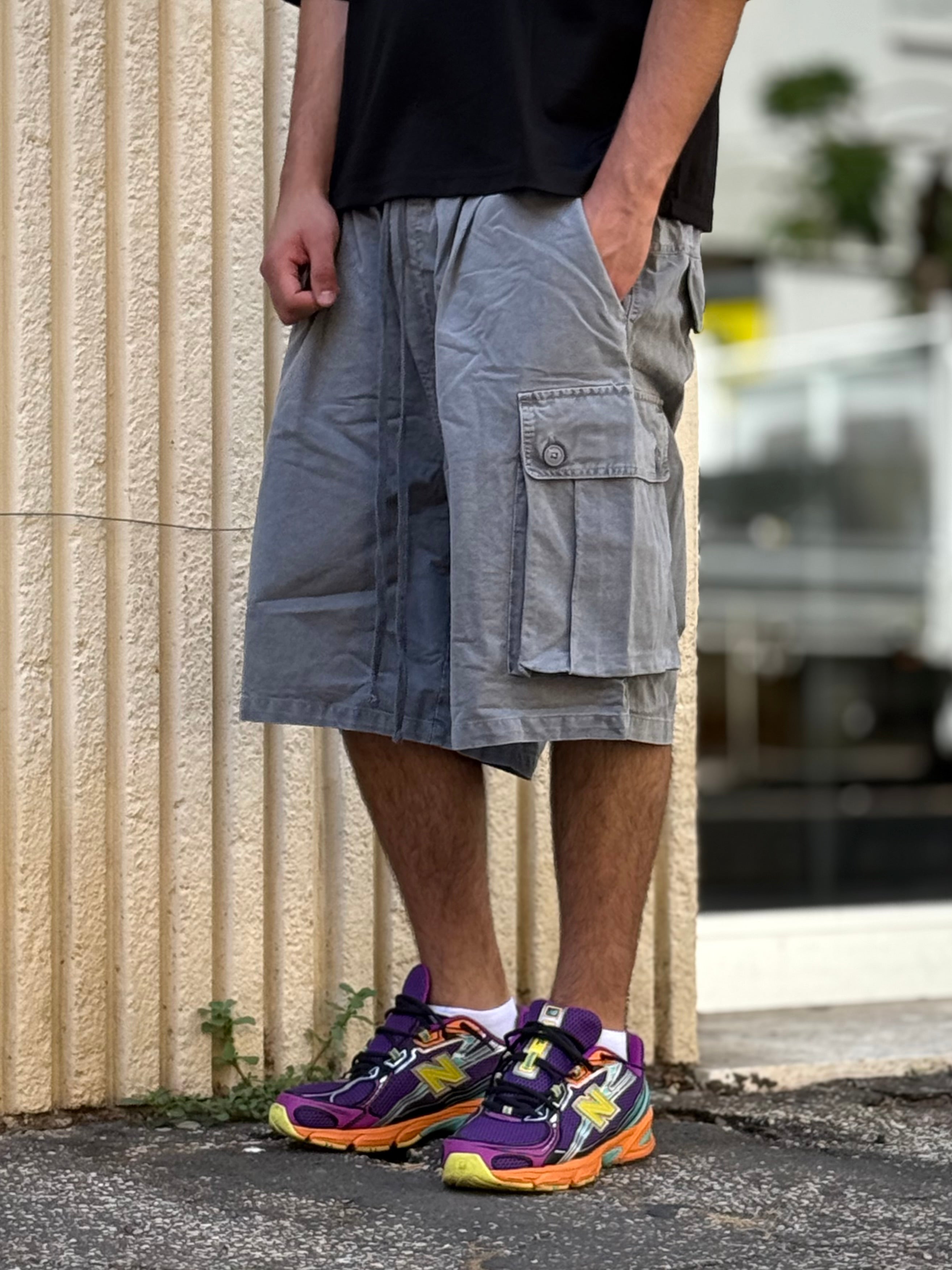 BERMUDA CARGO Stone Washed GRIGIO CHIARO