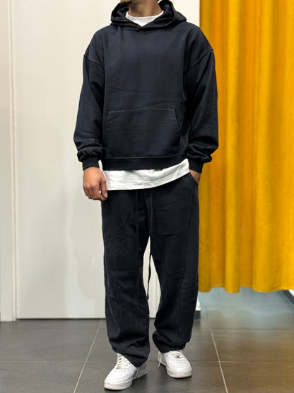 TUTA Felpa Cappuccio STONE WASHED BLU