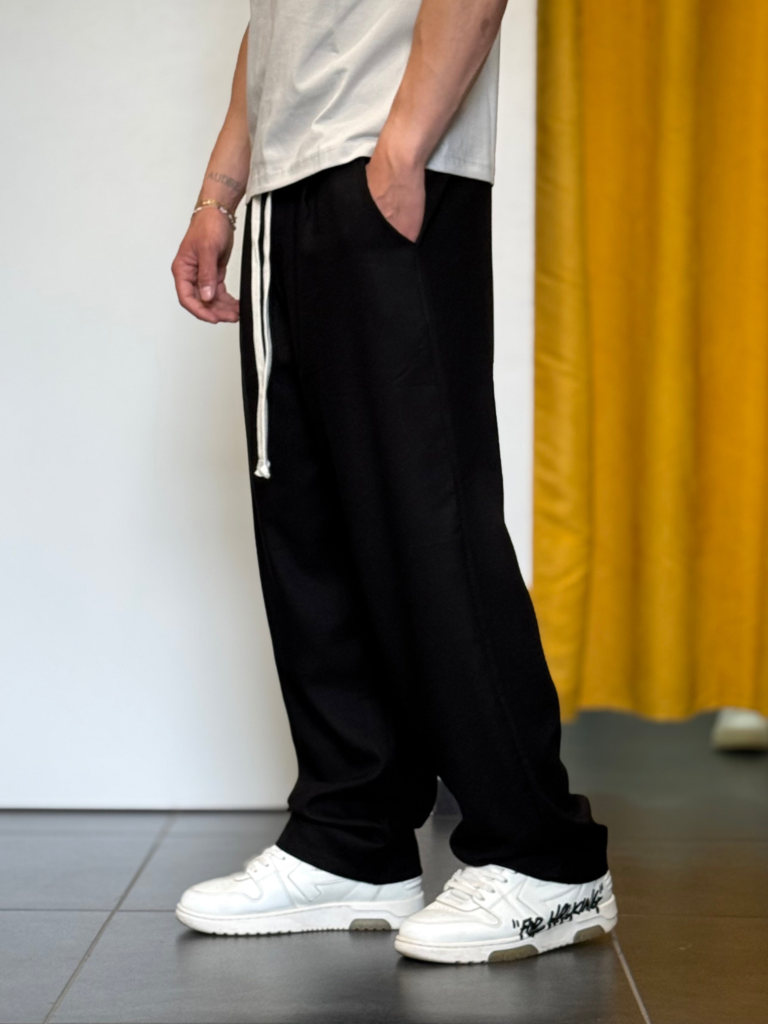 PANTALACCIO LINO Over NERO