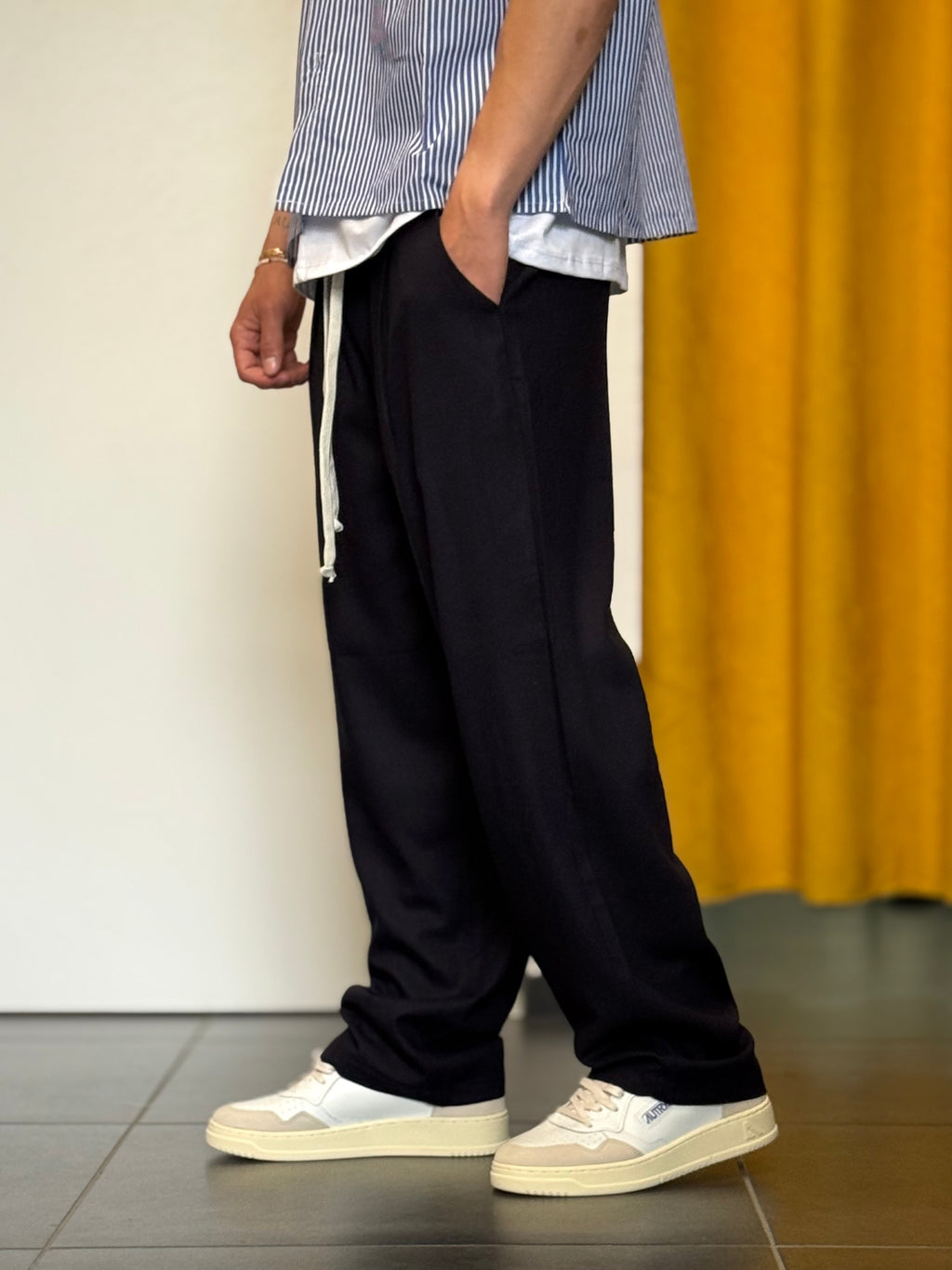 PANTALACCIO LINO Over BLU