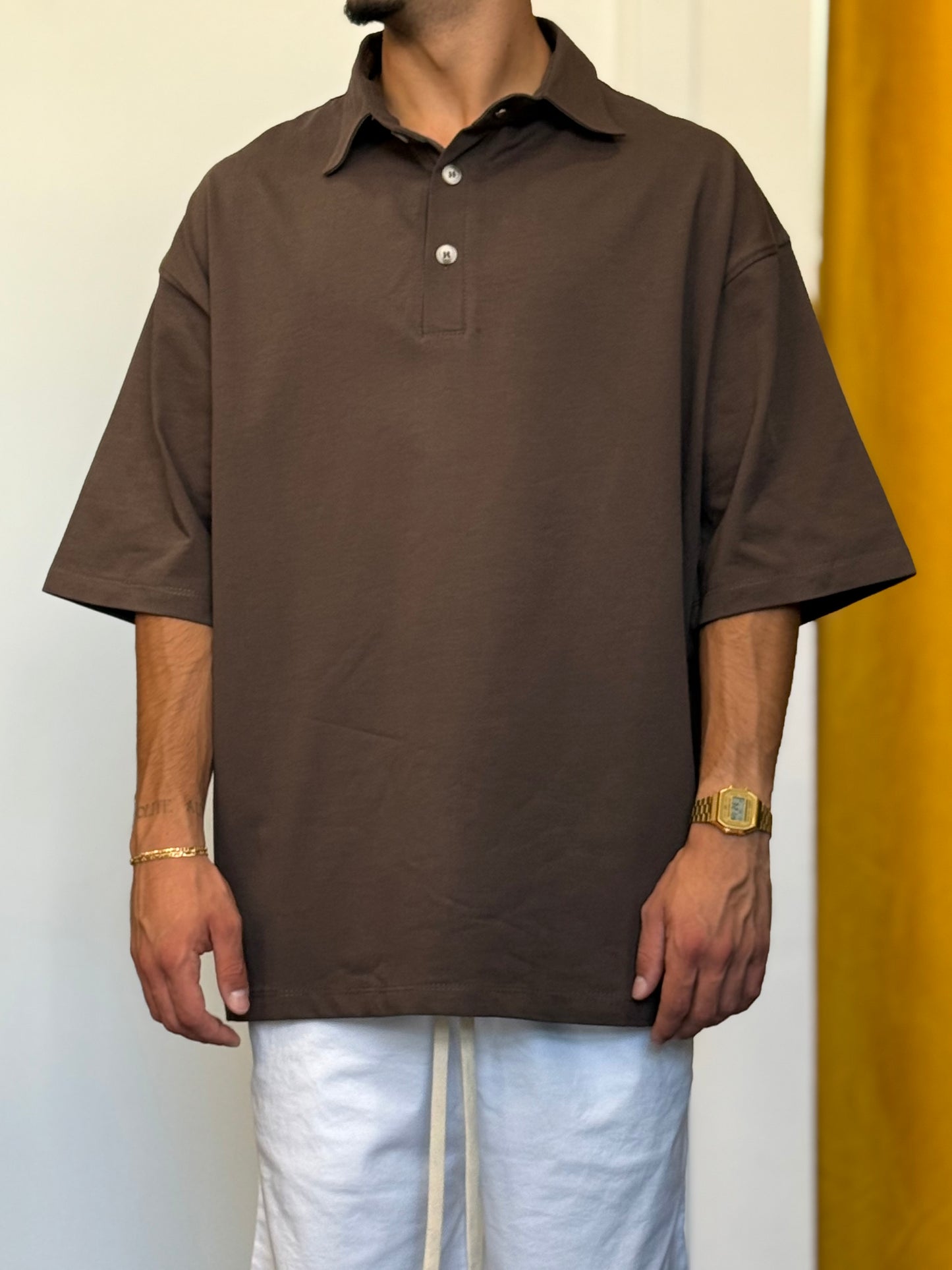POLO OVERSIZE Marrone