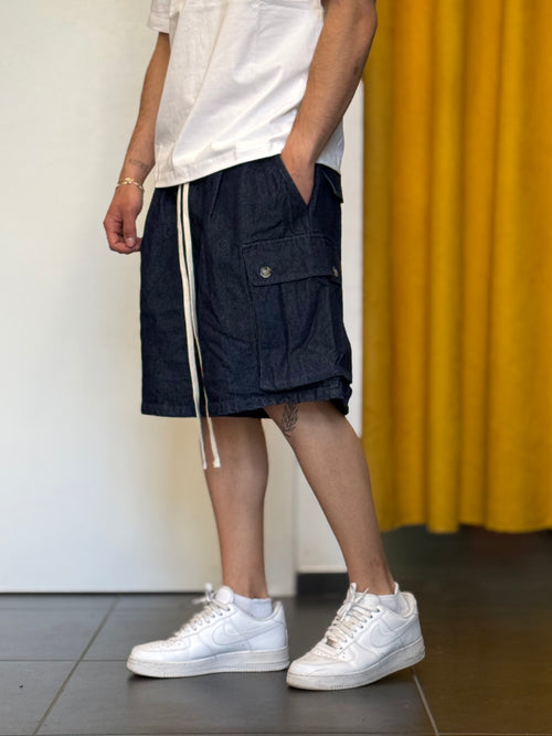 BERMUDA CARGO Denim BLU