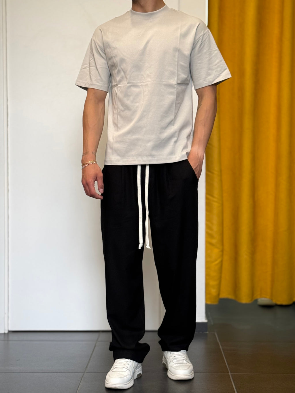 PANTALACCIO LINO Over NERO