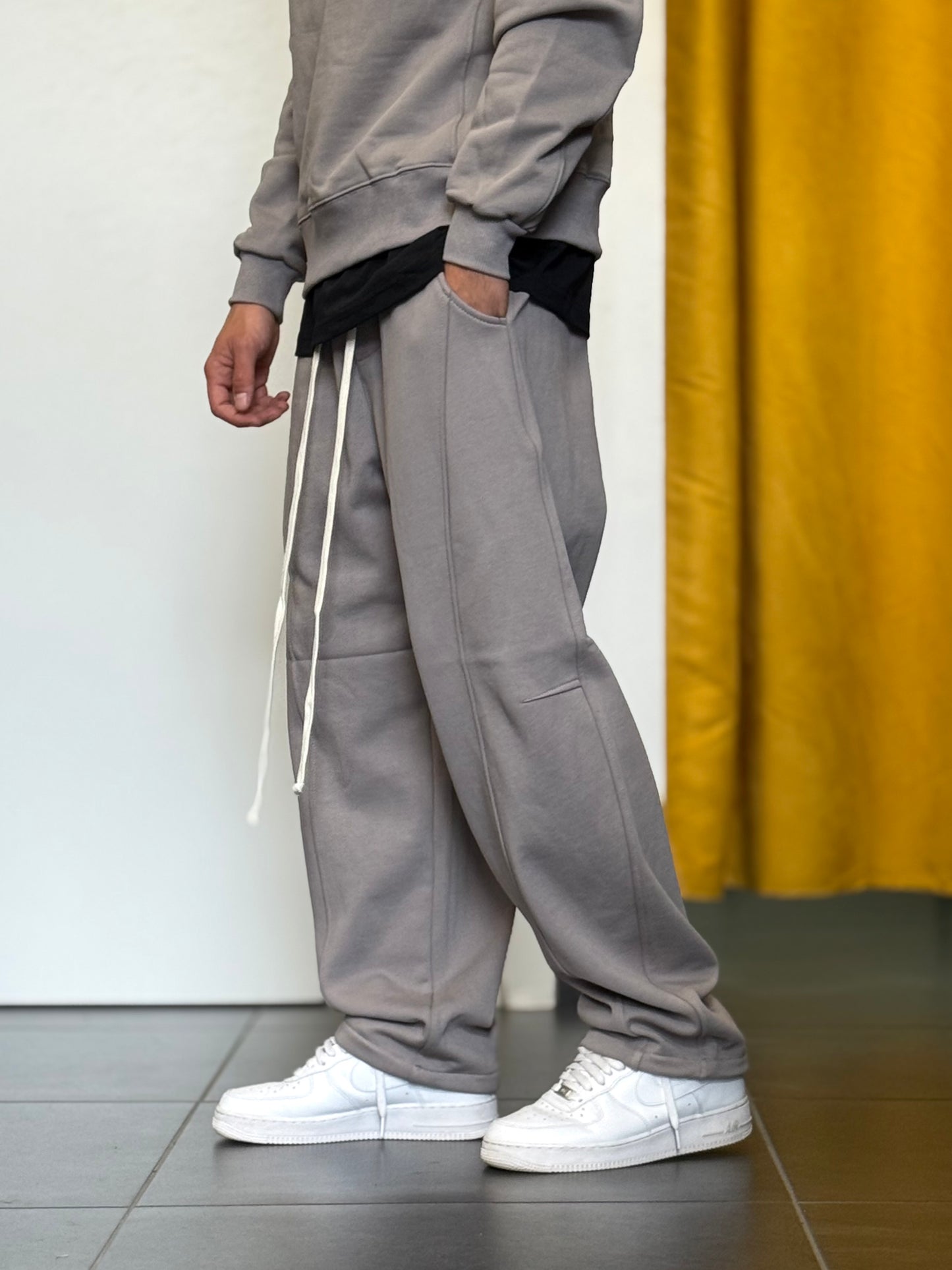 COMPLETO TUTA Mezza Zip Oversize GRIGIO