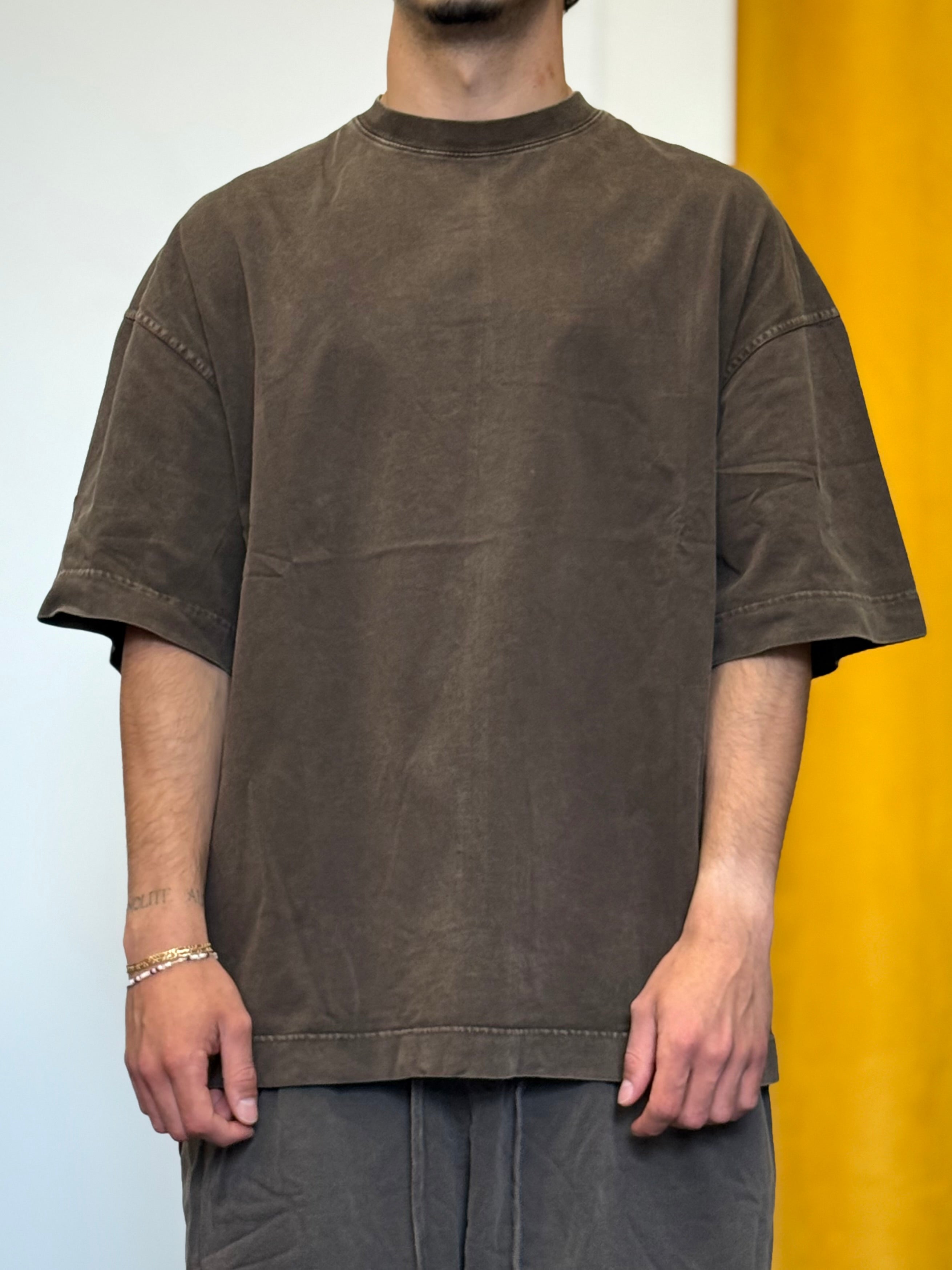 COORDINATO Cotone Slavato Oversize MARRONE