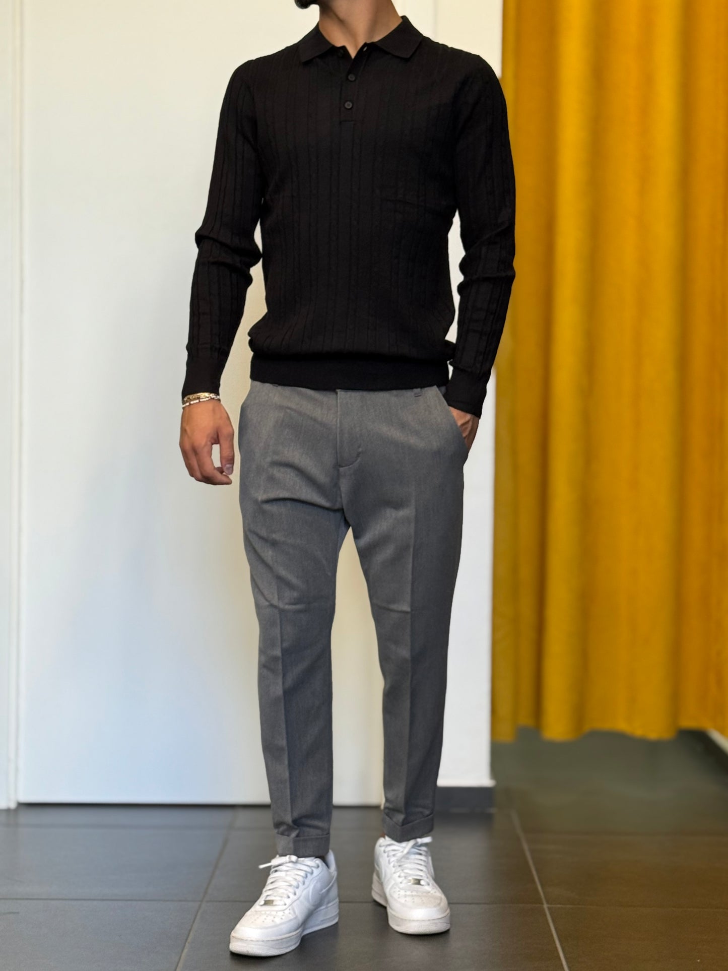 POLO Strutturata Slim Fit NERO