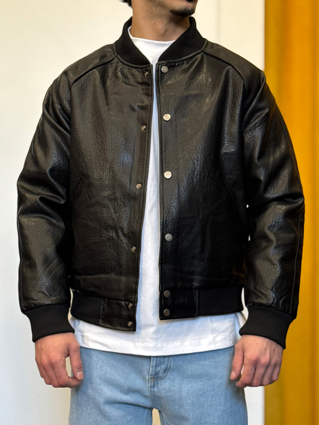 GIACCA Bomber Ecopelle NERO