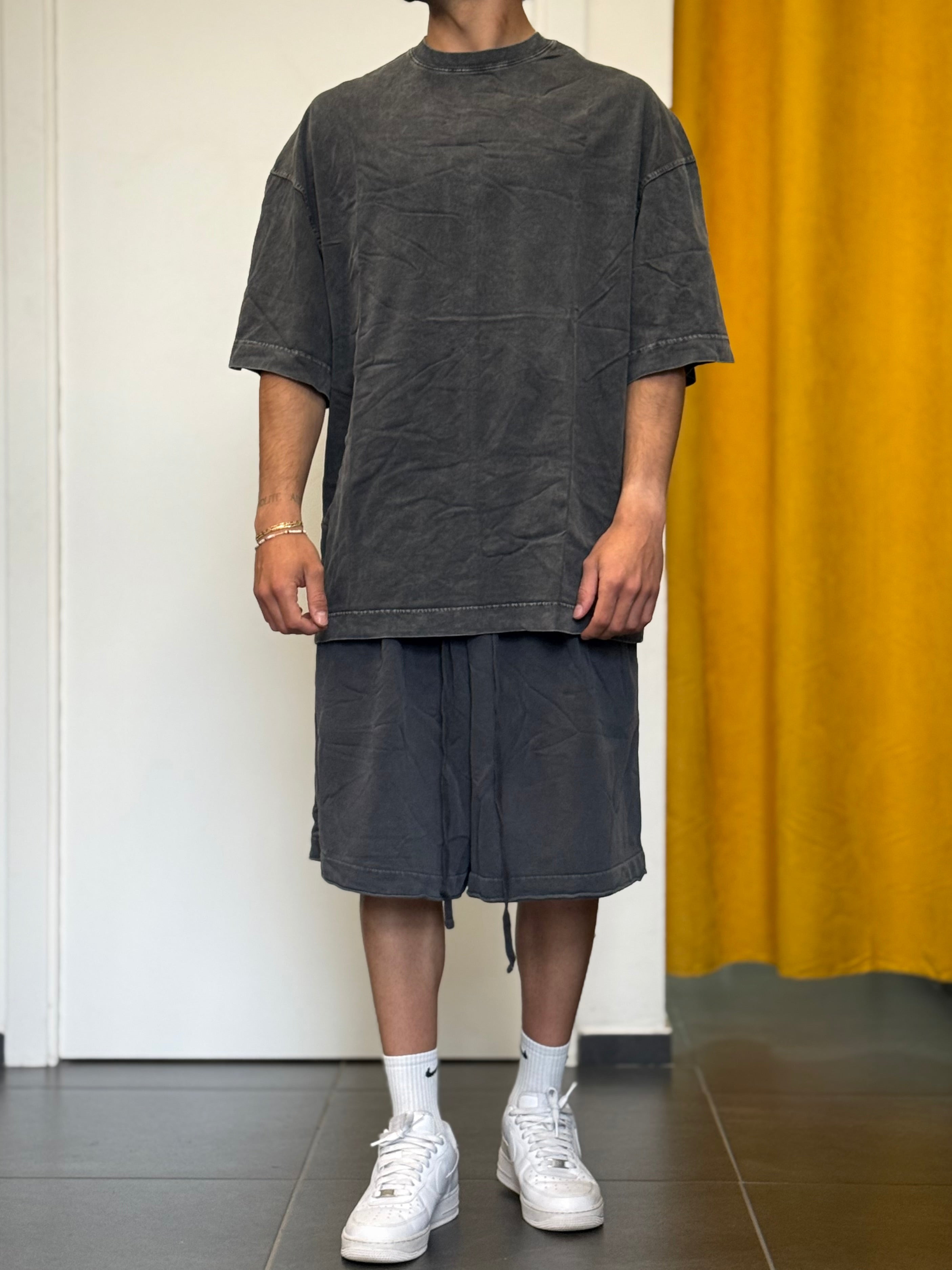 COORDINATO Cotone Slavato Oversize GRIGIO