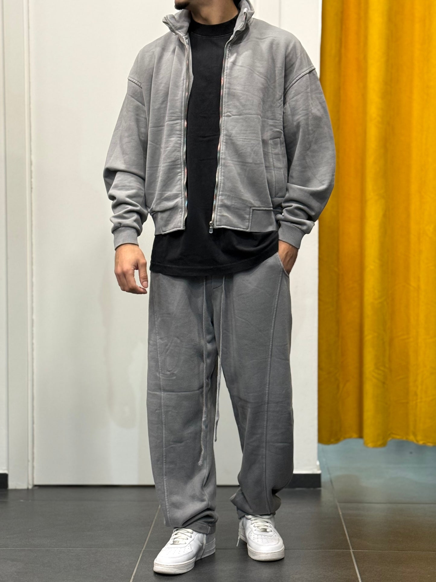 TUTA Full Zip STONE WASHED GRIGIO