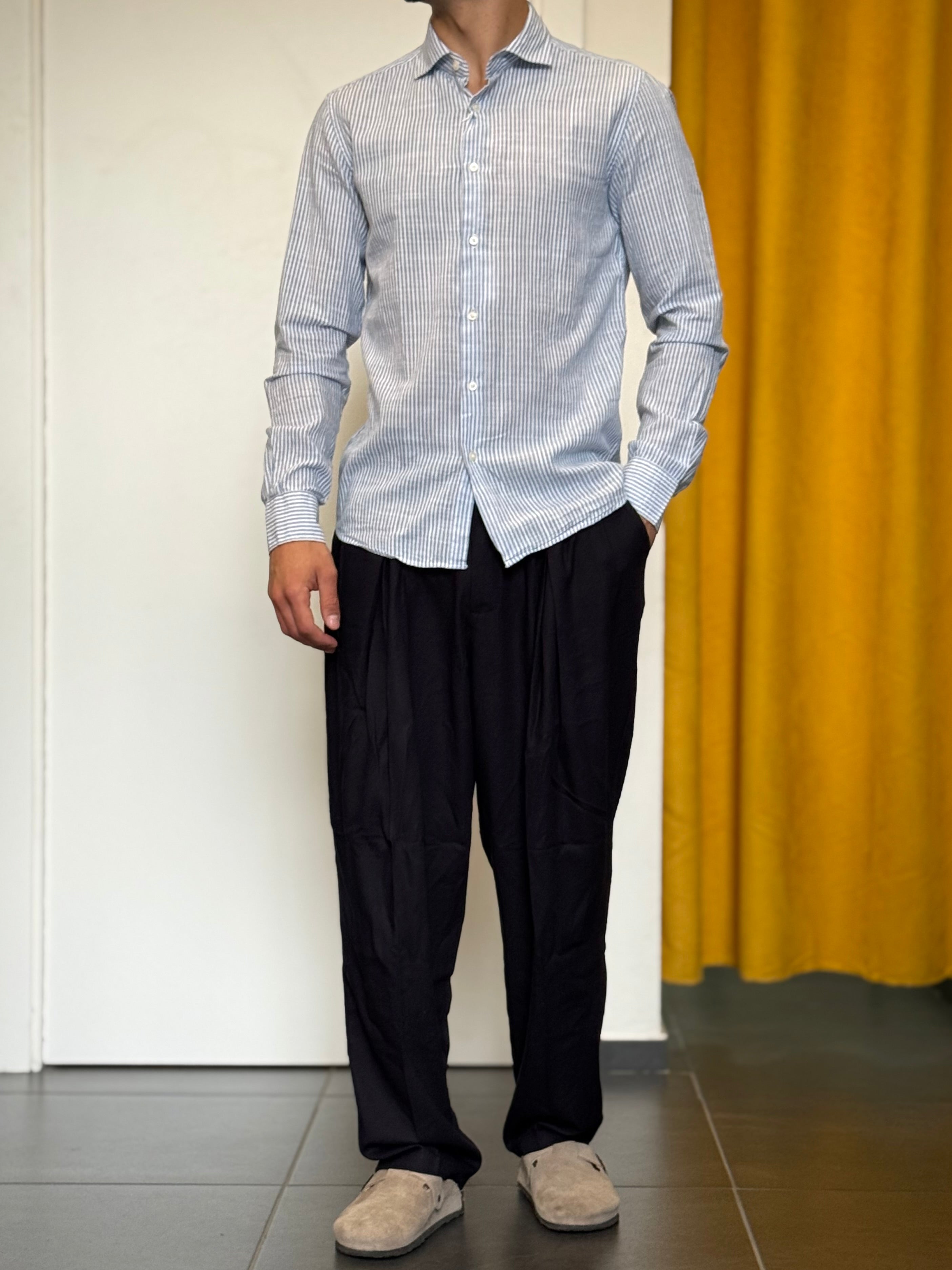 PANTALONE Lino Over BLU