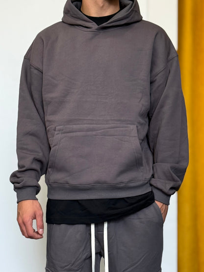 COMPLETO TUTA Cappuccio + Cargo GRIGIO SCURO