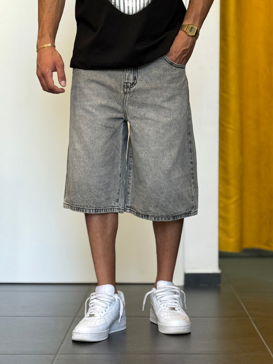 BERMUDA DENIM Baggy Grigio