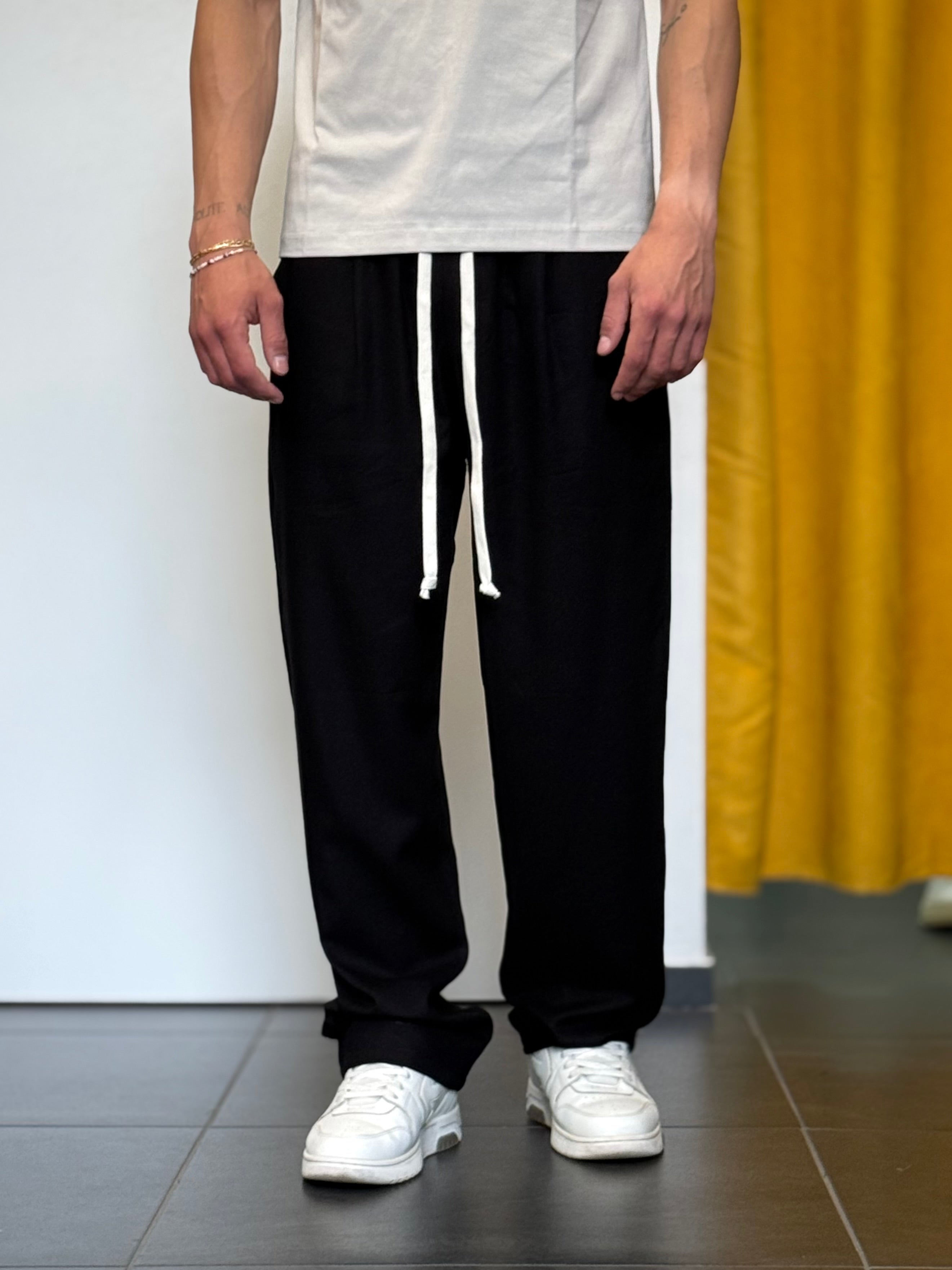 PANTALACCIO LINO Over NERO