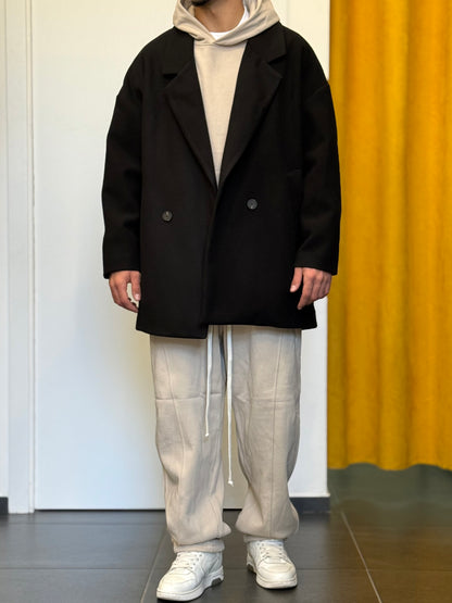 CAPPOTTO Doppio Petto Oversize NERO