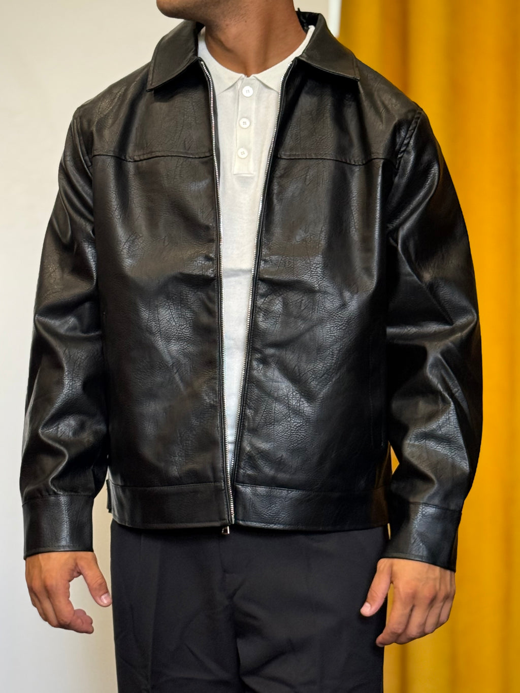 GIACCA Pelle NERO