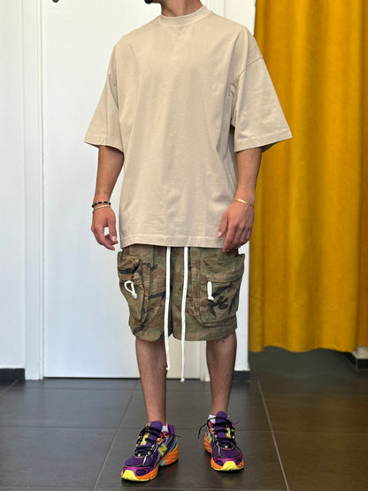 T-SHIRT OVERSIZE Colletto BEIGE