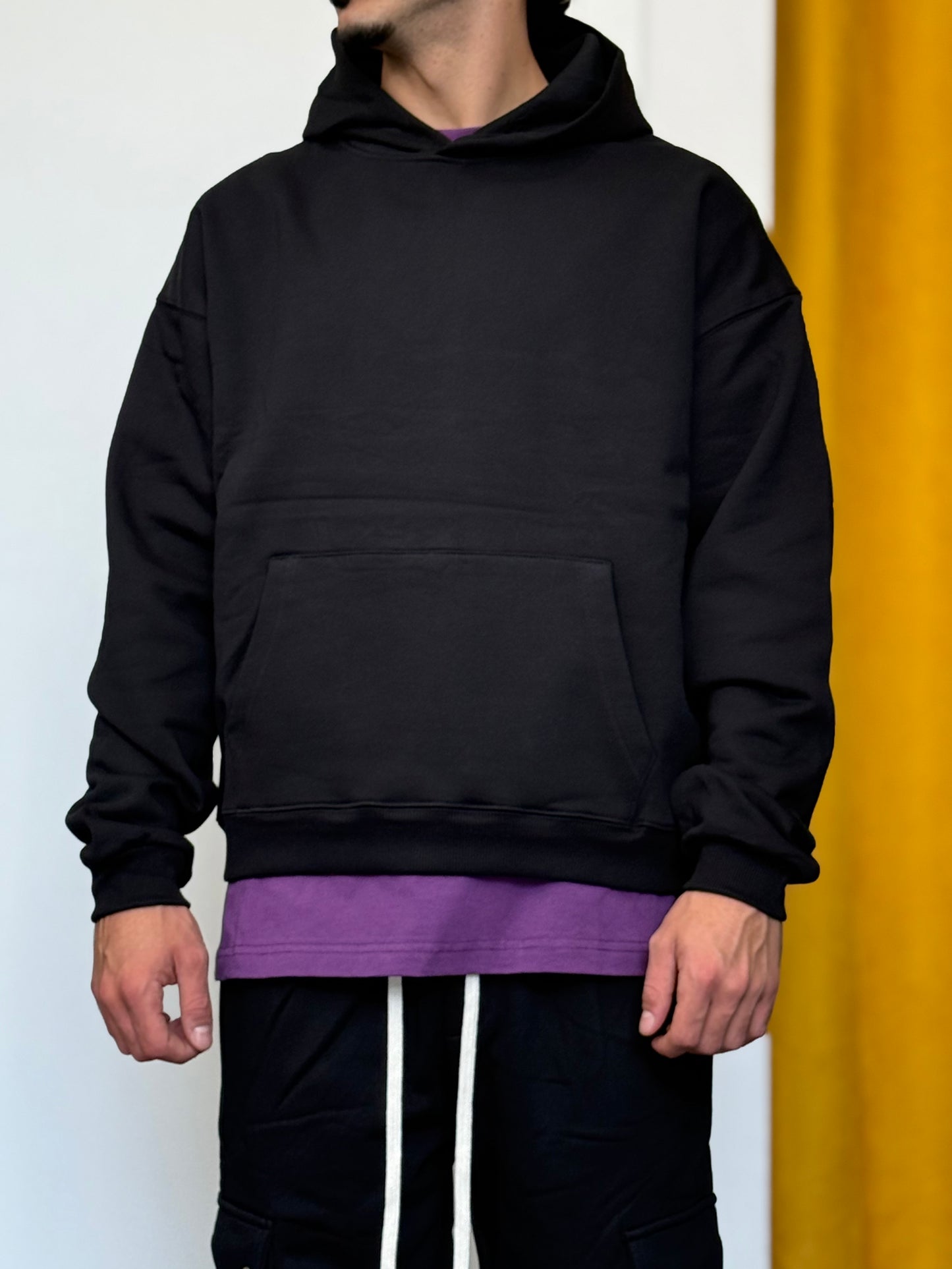 COMPLETO TUTA Cappuccio + Cargo NERO