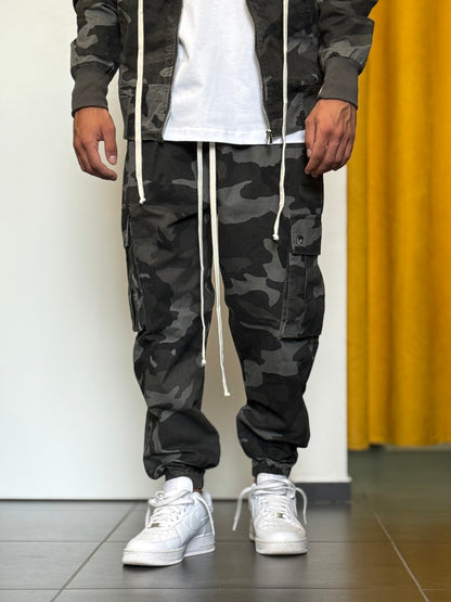 COORDINATO Cargo Camouflage GRIGIO SCURO