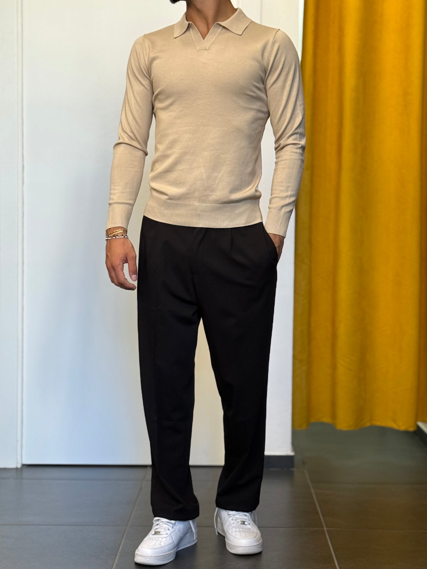 POLO Colletto S/Bottoni Slim Fit BEIGE
