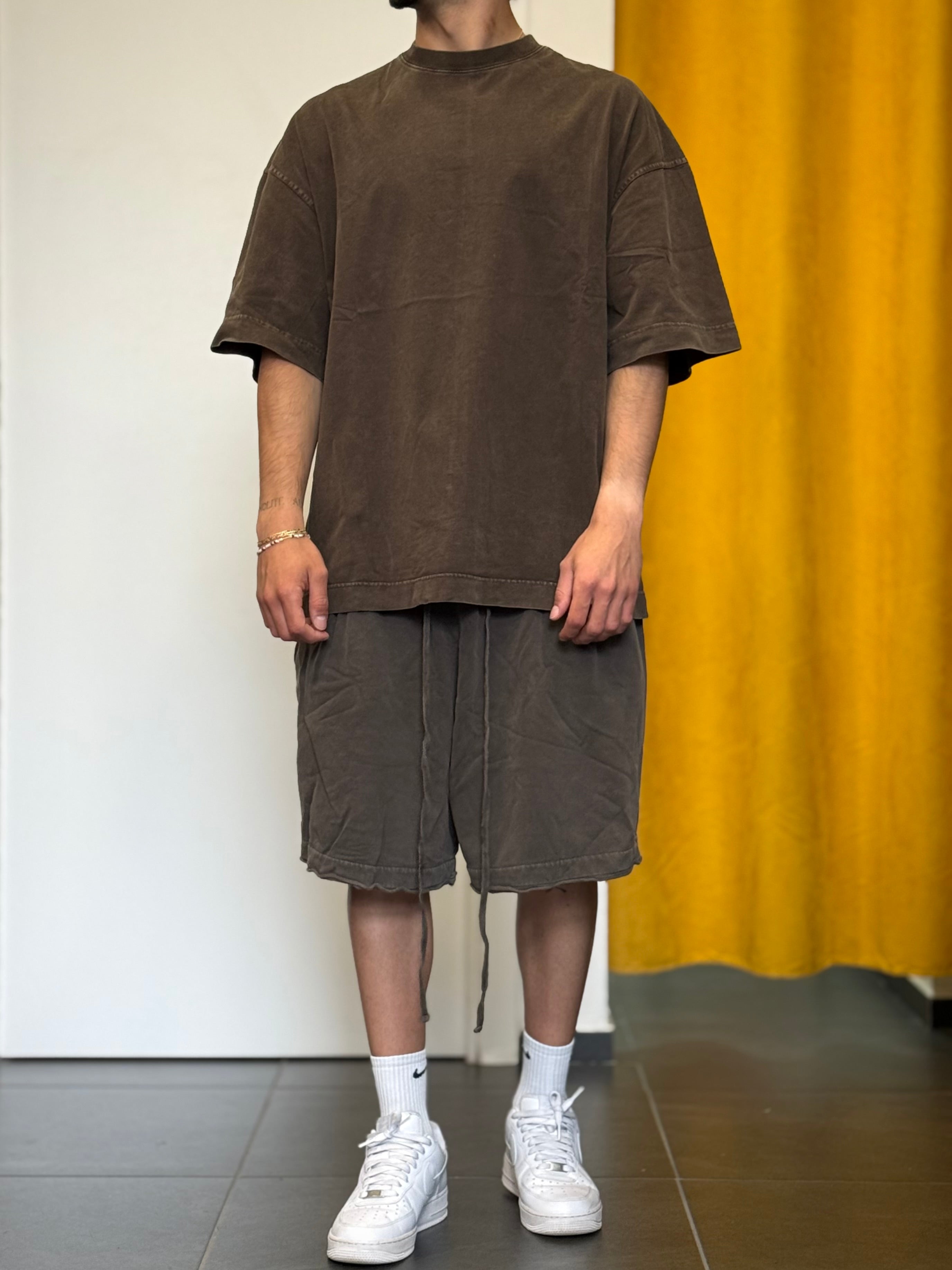 COORDINATO Cotone Slavato Oversize MARRONE