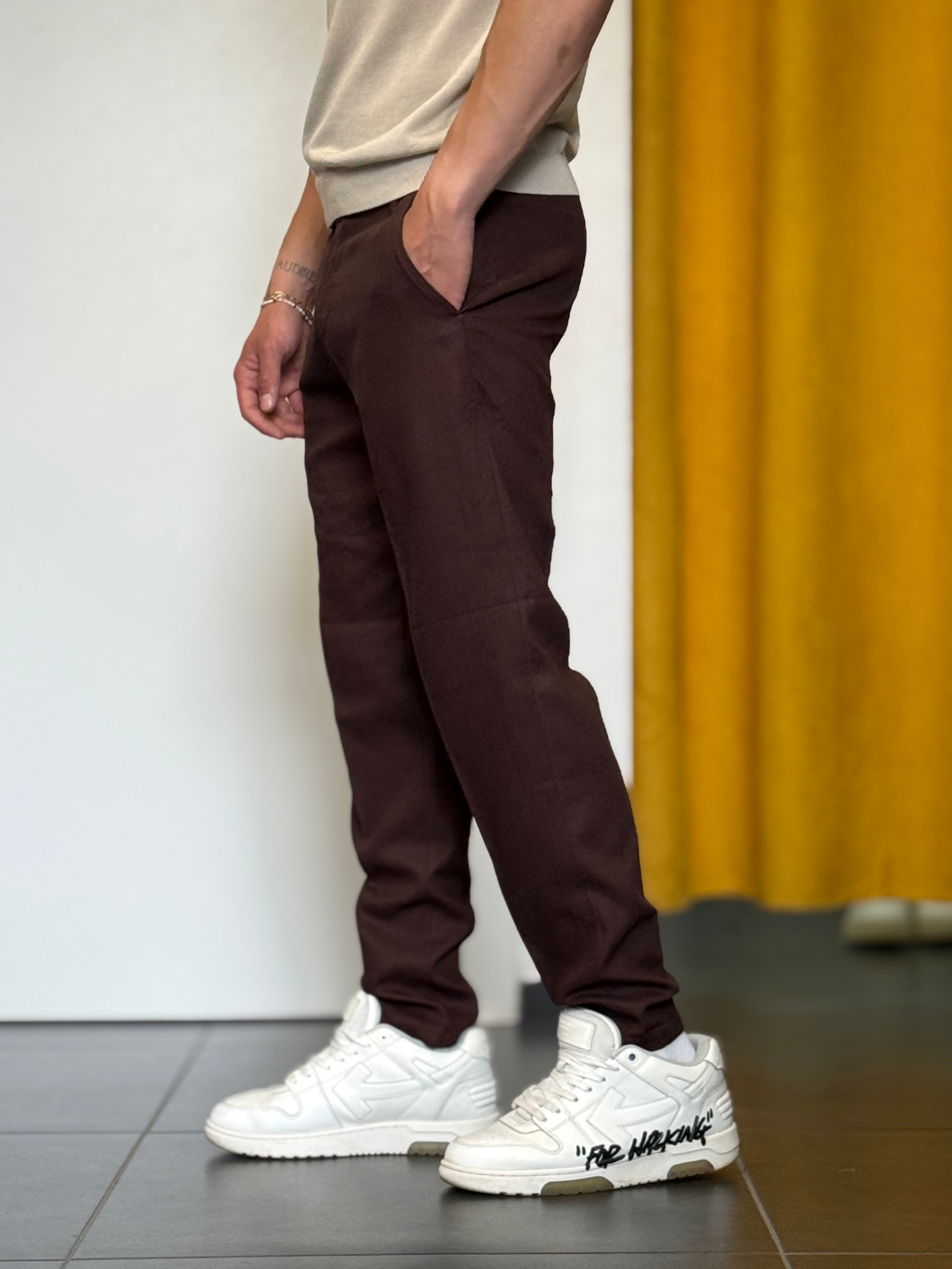 PANTALONE Slim MARRONE