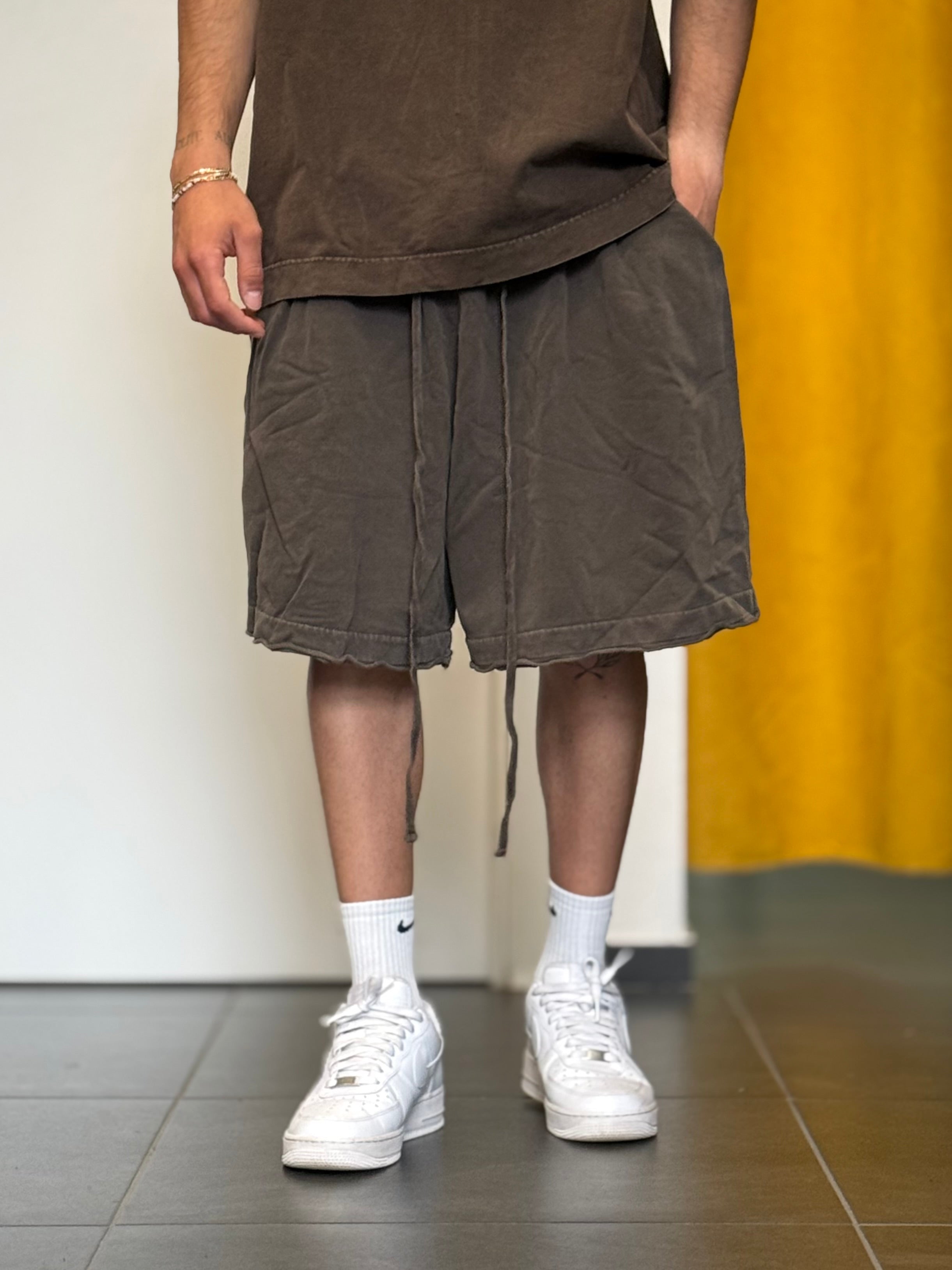 COORDINATO Cotone Slavato Oversize MARRONE
