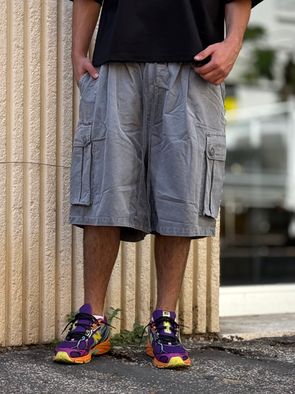 BERMUDA CARGO Stone Washed GRIGIO CHIARO