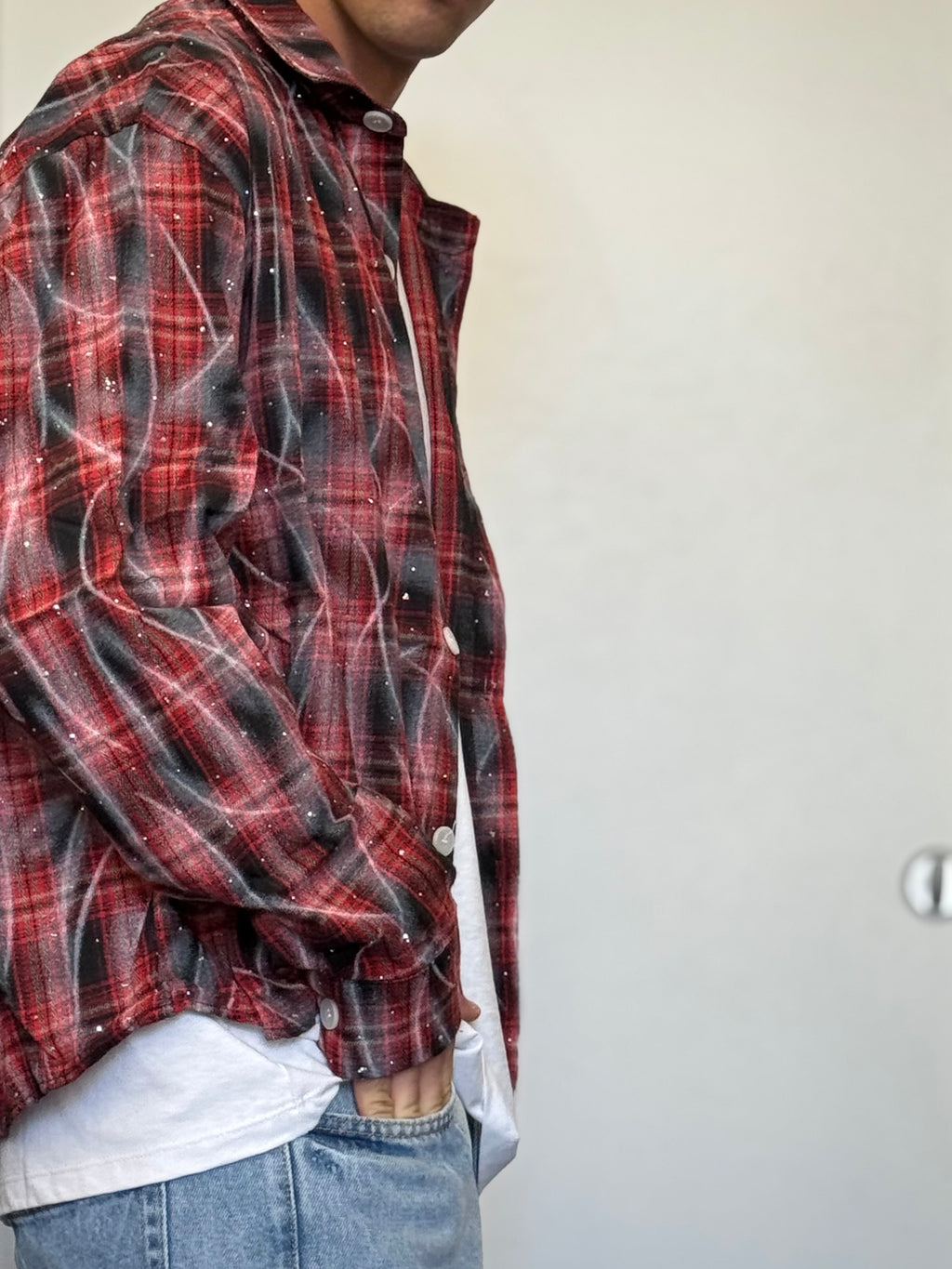 CAMICIA A Quadri FLAME ROSSO