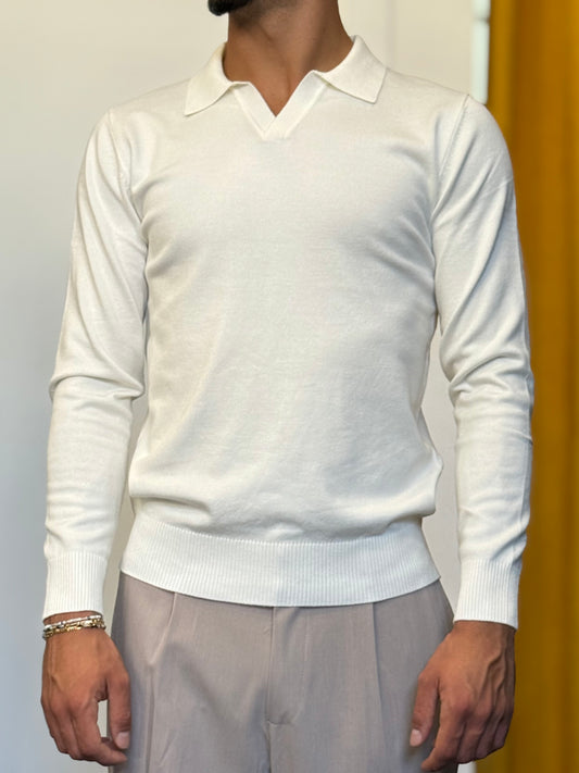 POLO Colletto S/Bottoni Slim Fit BIANCO