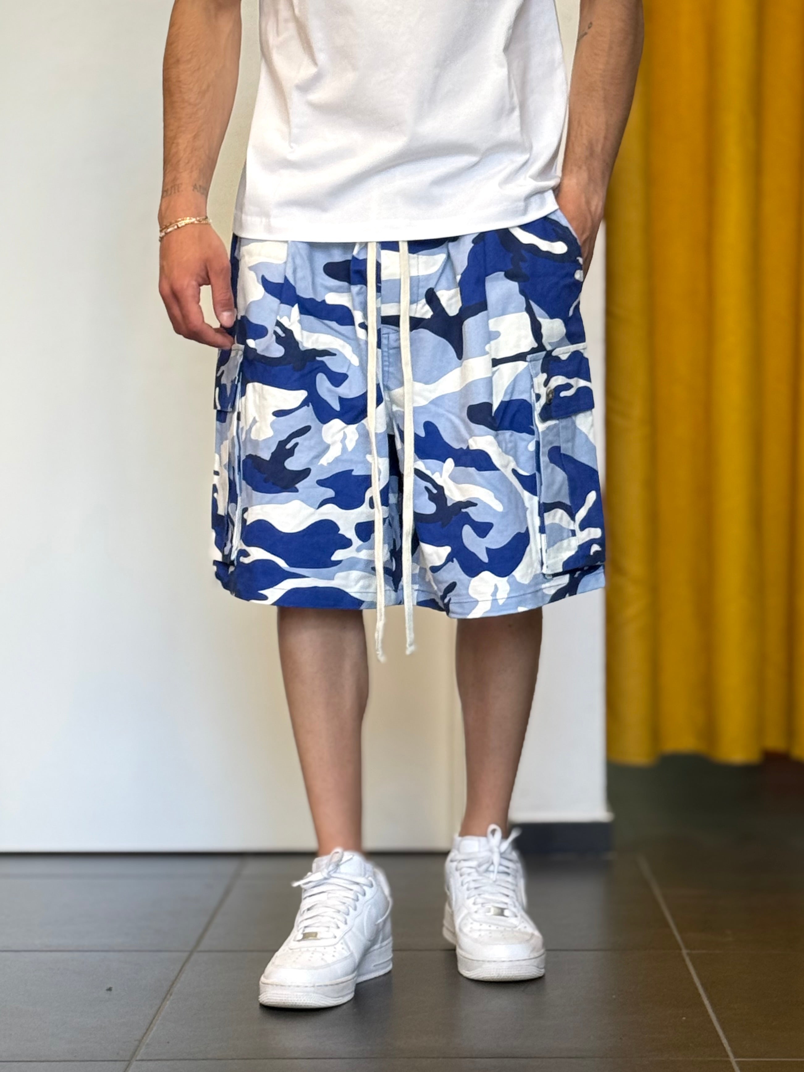 BERMUDA CARGO Camo BLU