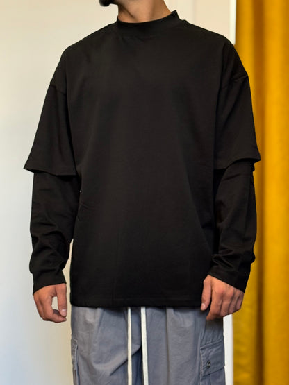 T-SHIRT Double Maniche Lunghe NERO