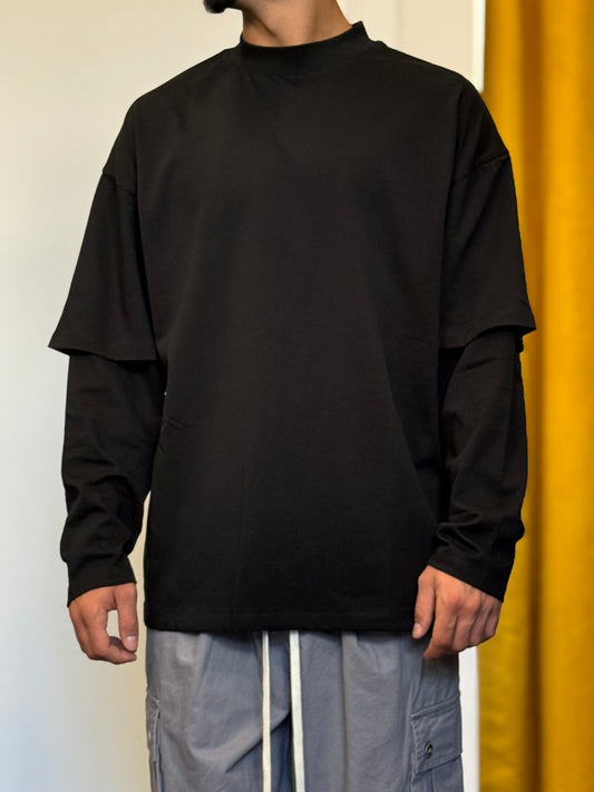 T-SHIRT Double Maniche Lunghe NERO