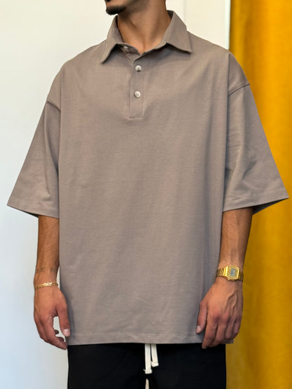 POLO OVERSIZE Fango