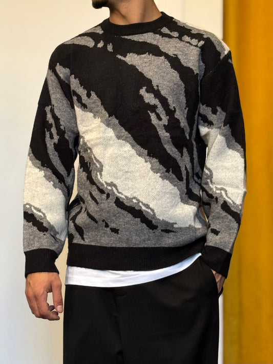 MAGLIONE Fantasia NERO/GRIGIO/BIANCO