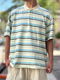 POLO Over Righe CELESTE