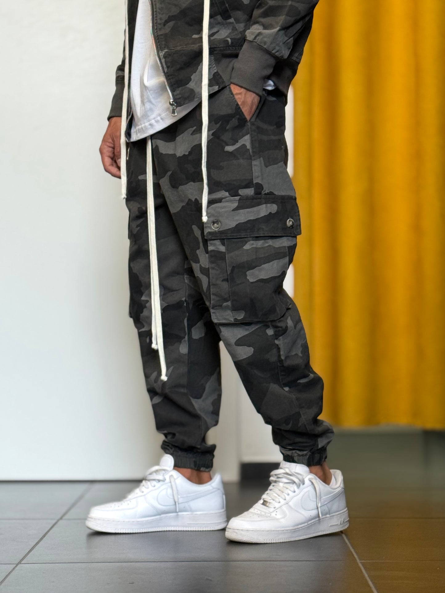 COORDINATO Cargo Camouflage GRIGIO SCURO