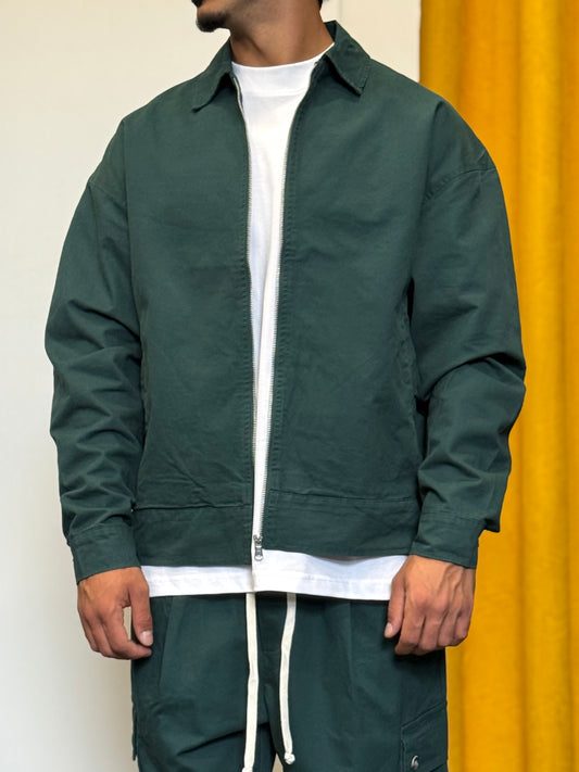 GIACCA CASUAL Zip VERDE