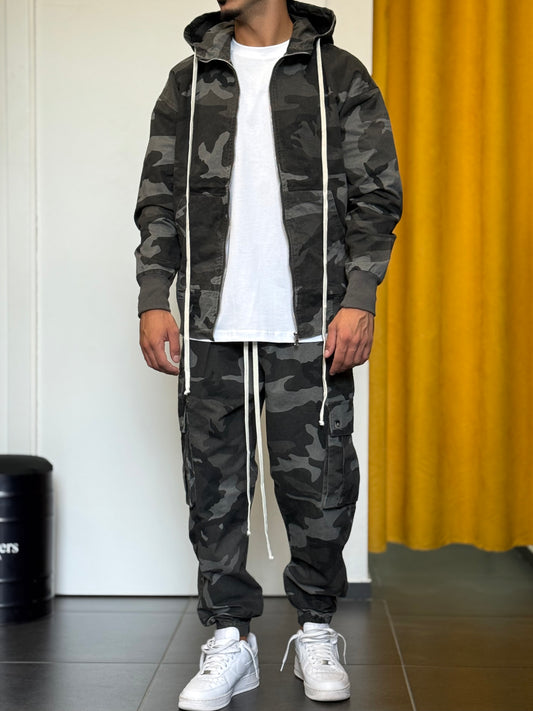 COORDINATO Cargo Camouflage GRIGIO SCURO