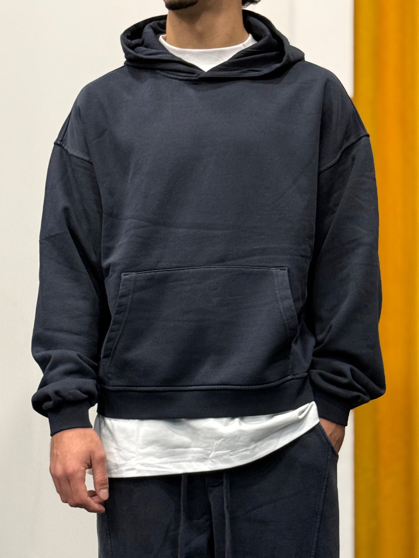 TUTA Felpa Cappuccio STONE WASHED BLU