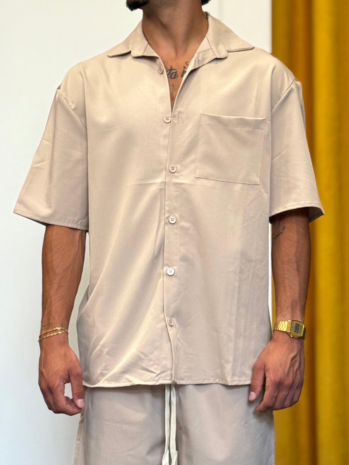 COORDINATO ESTIVO Camicia + Bermuda BEIGE